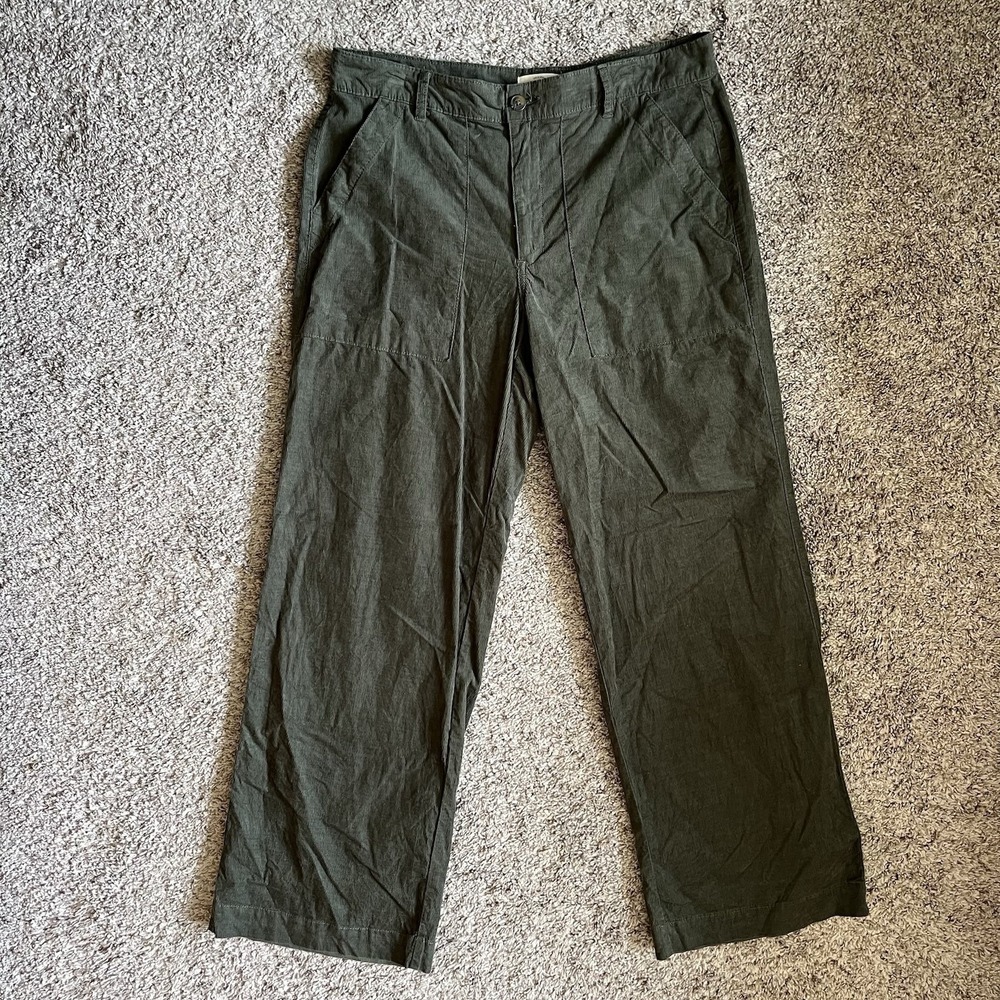 Weatherproof Vintage Wide Leg Corderoy Pants Women's Size 8 Green 34x30 Pockets